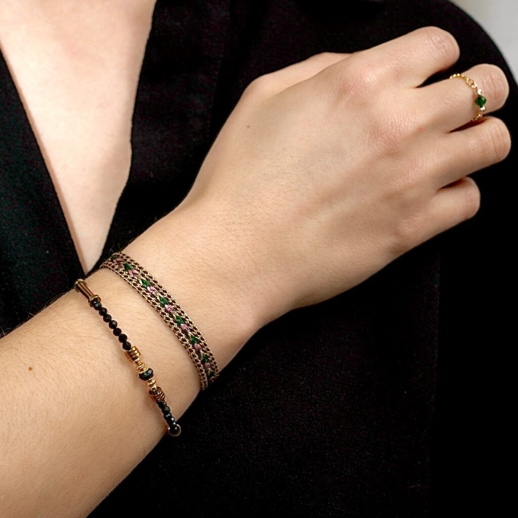 bracelet agate noire TAZIRI