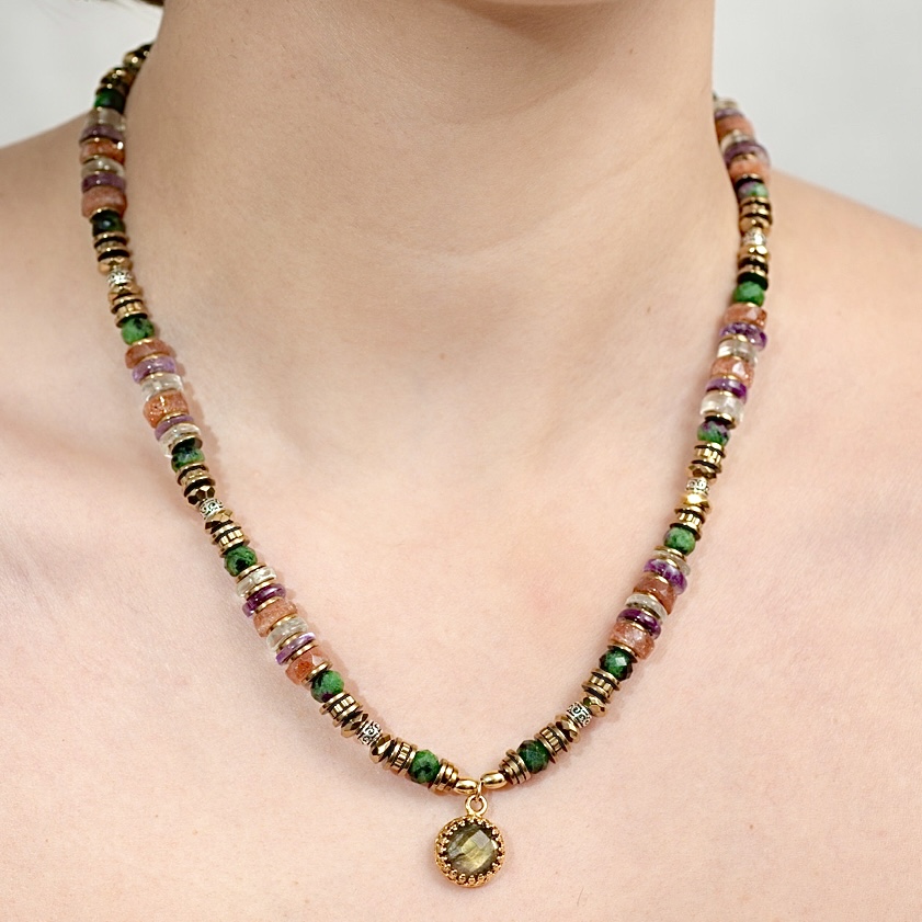 collier pierre du soleil CLEO