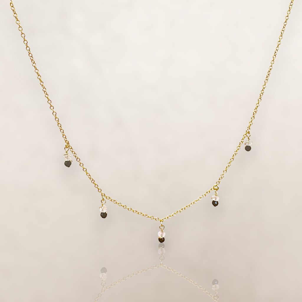 collier gold filled agate noire CELIA